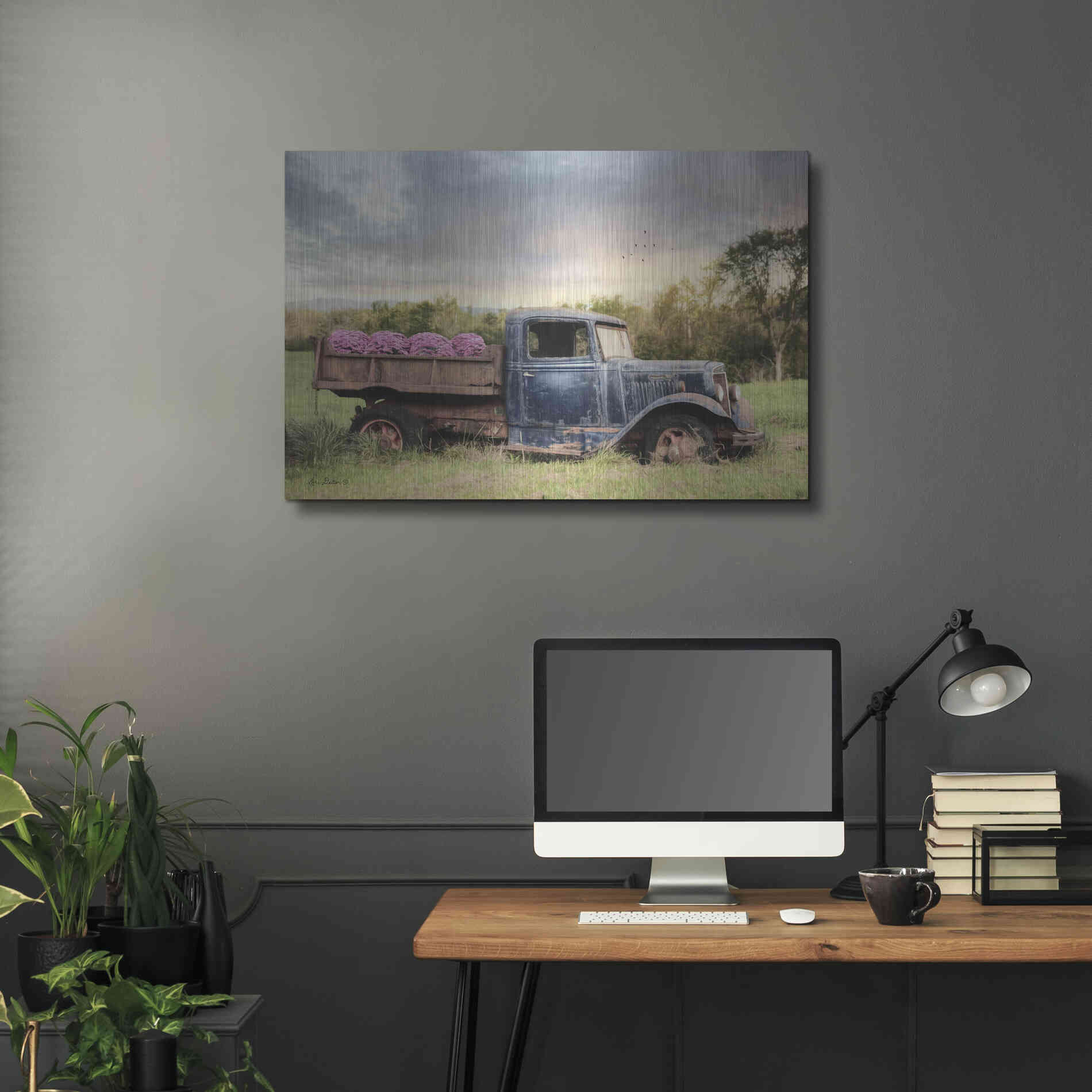 Luxe Metal Art 'Flower Delivery' by Lori Deiter, Metal Wall Art,36x24