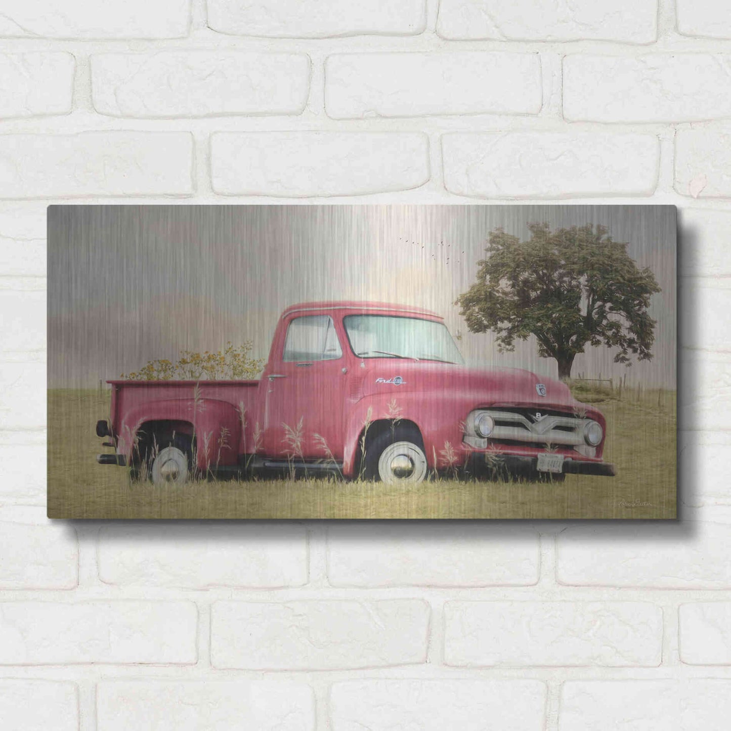 Luxe Metal Art 'Country Parking Spot' by Lori Deiter, Metal Wall Art,24x12