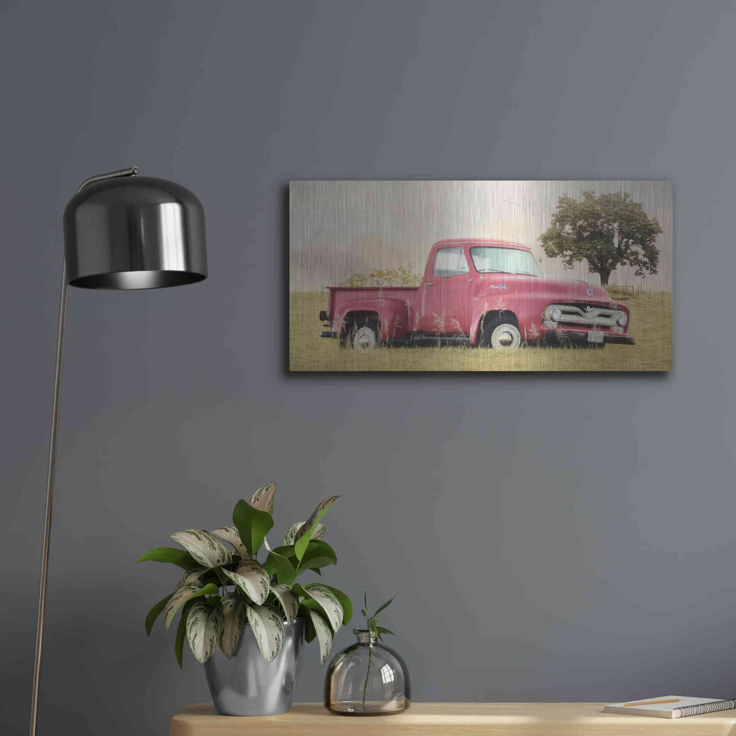 Luxe Metal Art 'Country Parking Spot' by Lori Deiter, Metal Wall Art,24x12