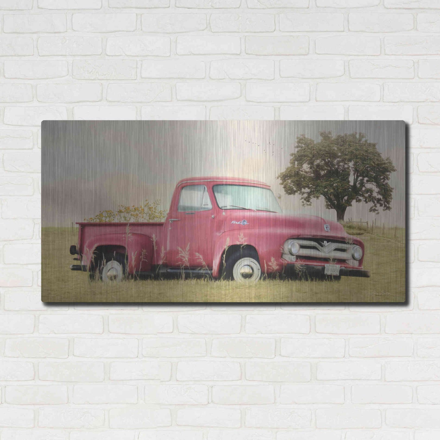 Luxe Metal Art 'Country Parking Spot' by Lori Deiter, Metal Wall Art,48x24