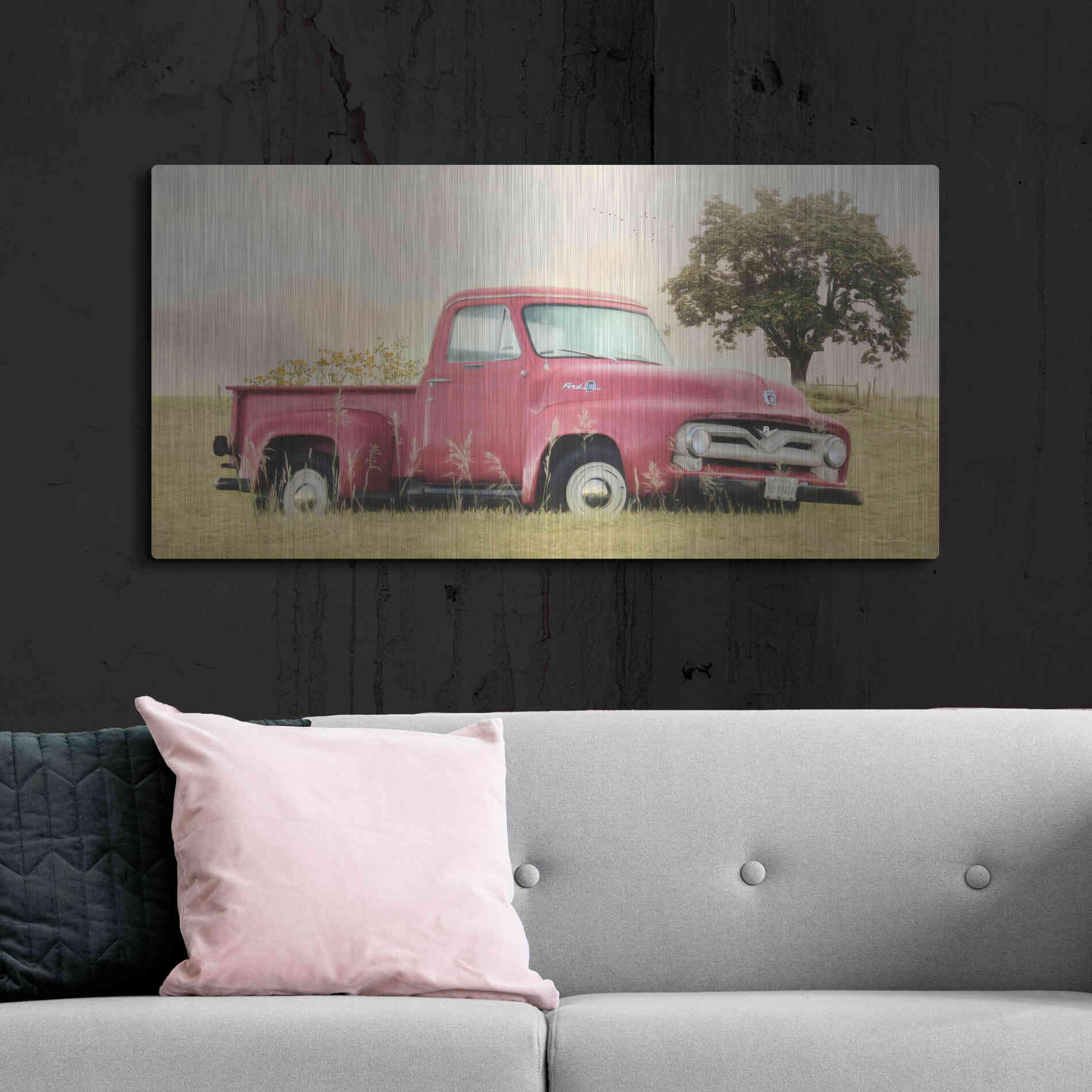 Luxe Metal Art 'Country Parking Spot' by Lori Deiter, Metal Wall Art,48x24