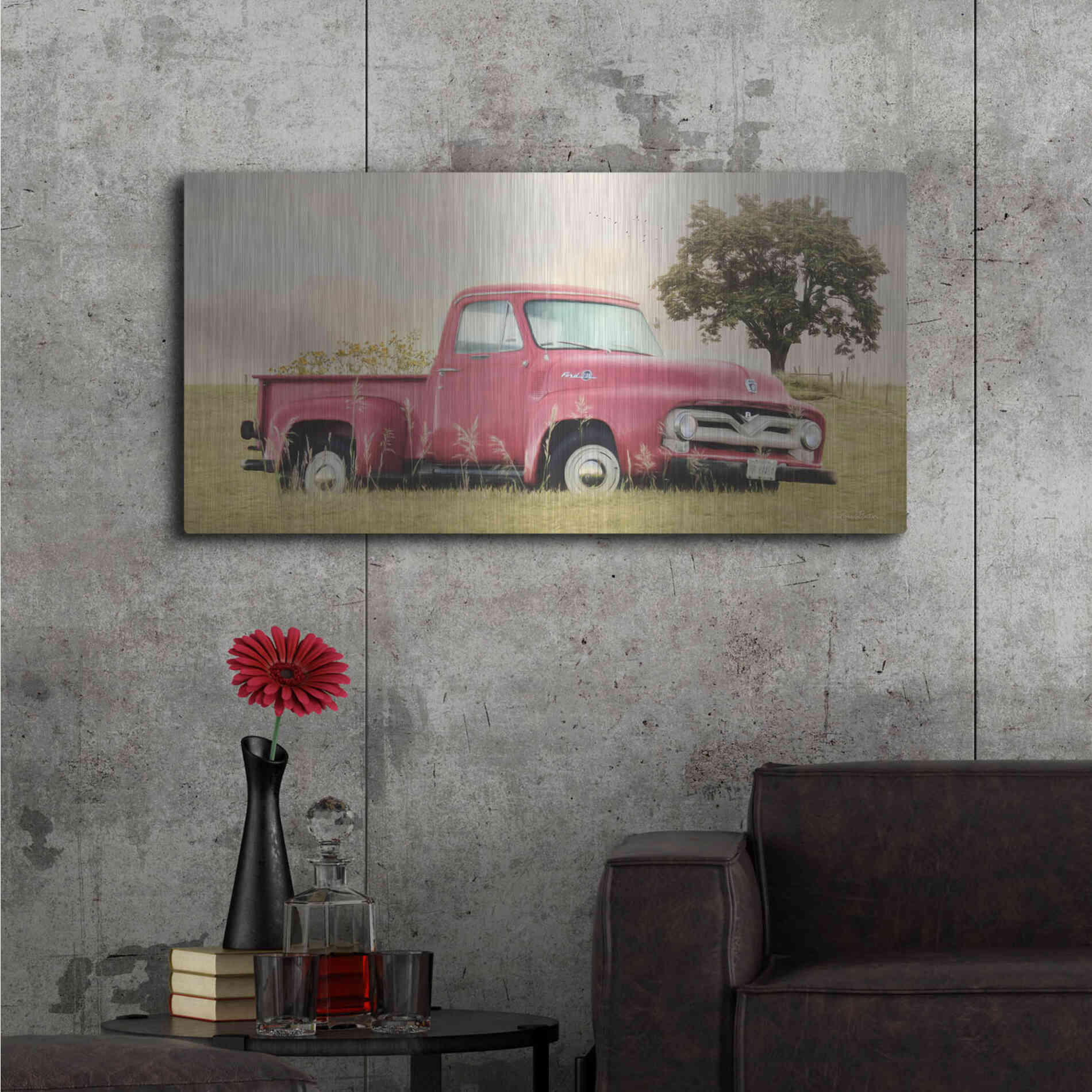 Luxe Metal Art 'Country Parking Spot' by Lori Deiter, Metal Wall Art,48x24