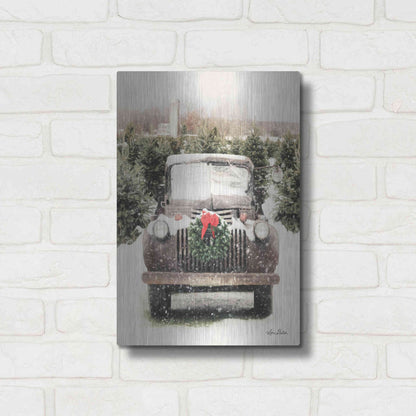 Luxe Metal Art 'Winter at the Tree Farm' by Lori Deiter, Metal Wall Art,12x16