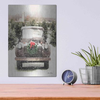 Luxe Metal Art 'Winter at the Tree Farm' by Lori Deiter, Metal Wall Art,12x16