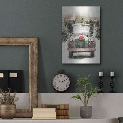 Luxe Metal Art 'Winter at the Tree Farm' by Lori Deiter, Metal Wall Art,12x16