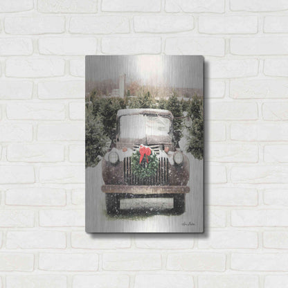 Luxe Metal Art 'Winter at the Tree Farm' by Lori Deiter, Metal Wall Art,16x24