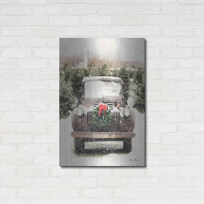 Luxe Metal Art 'Winter at the Tree Farm' by Lori Deiter, Metal Wall Art,24x36