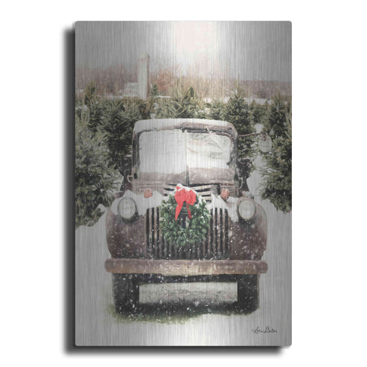 Luxe Metal Art 'Winter at the Tree Farm' by Lori Deiter, Metal Wall Art