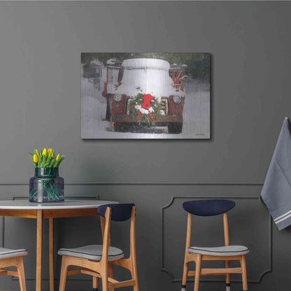 Luxe Metal Art 'Christmas Farm Truck' by Lori Deiter, Metal Wall Art,36x24