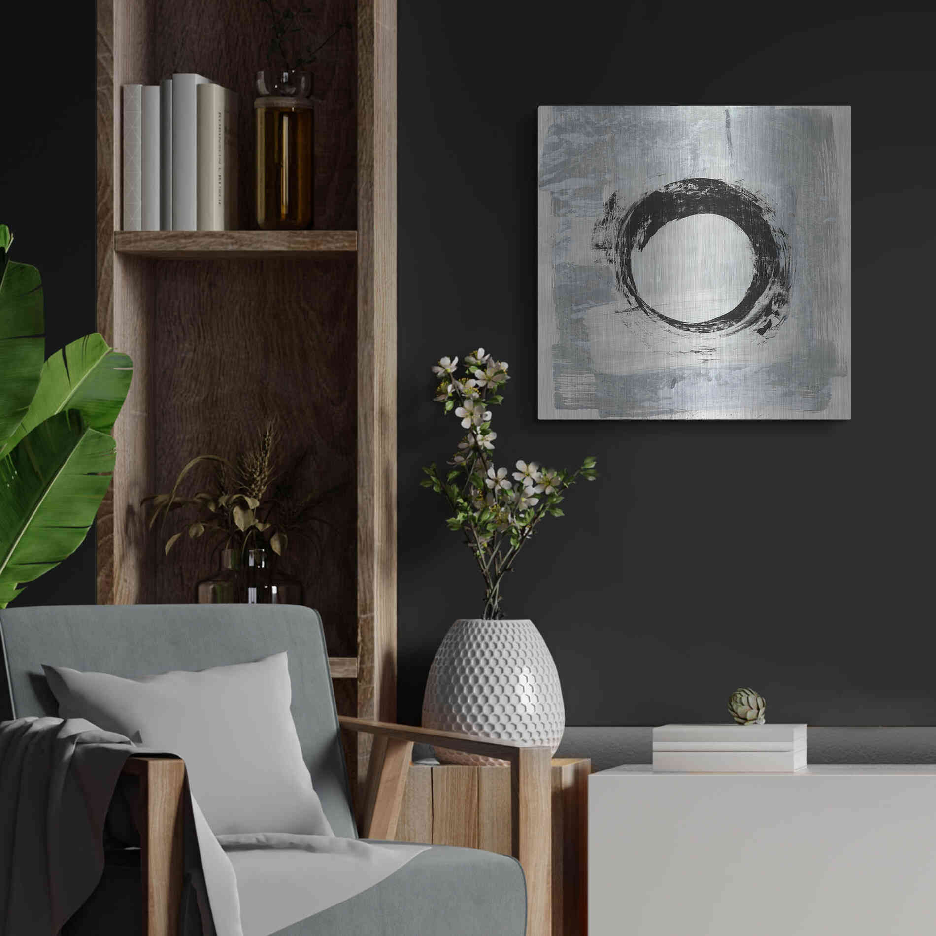 Luxe Metal Art 'Zen Circle I Crop' by Melissa Averinos, Metal Wall Art,24x24