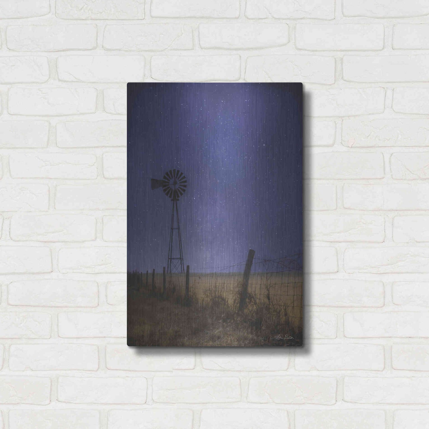 Luxe Metal Art 'Starlit Night' by Lori Deiter, Metal Wall Art,16x24