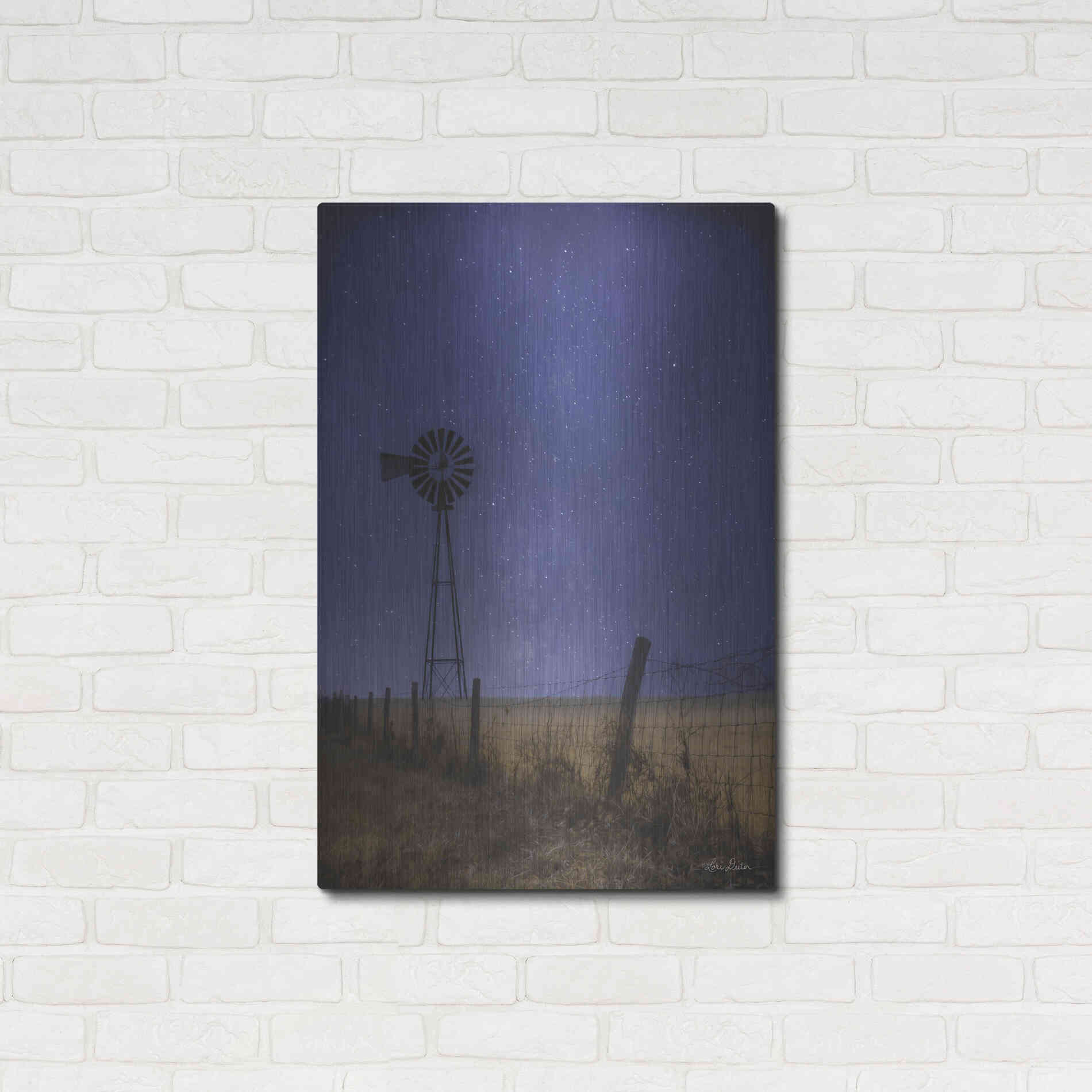 Luxe Metal Art 'Starlit Night' by Lori Deiter, Metal Wall Art,24x36