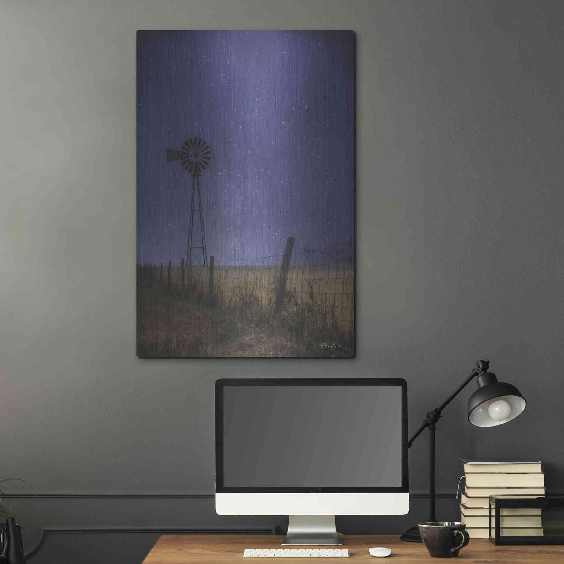 Luxe Metal Art 'Starlit Night' by Lori Deiter, Metal Wall Art,24x36