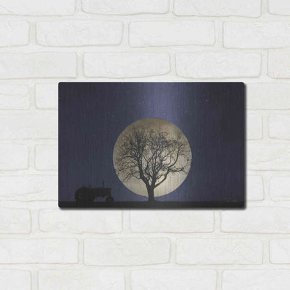 Luxe Metal Art 'Full Moon Country Night' by Lori Deiter, Metal Wall Art,16x12