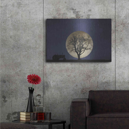 Luxe Metal Art 'Full Moon Country Night' by Lori Deiter, Metal Wall Art,36x24