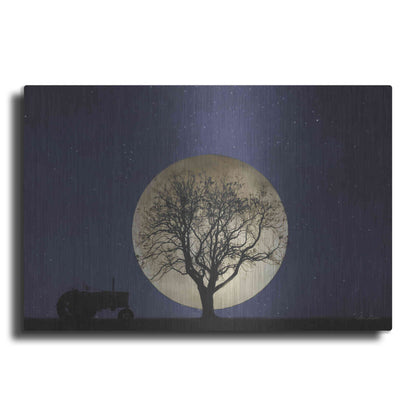 Luxe Metal Art 'Full Moon Country Night' by Lori Deiter, Metal Wall Art