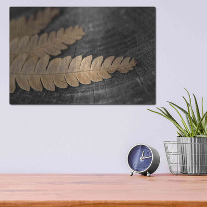 Luxe Metal Art 'Gold on Black V' by Lori Deiter, Metal Wall Art,16x12