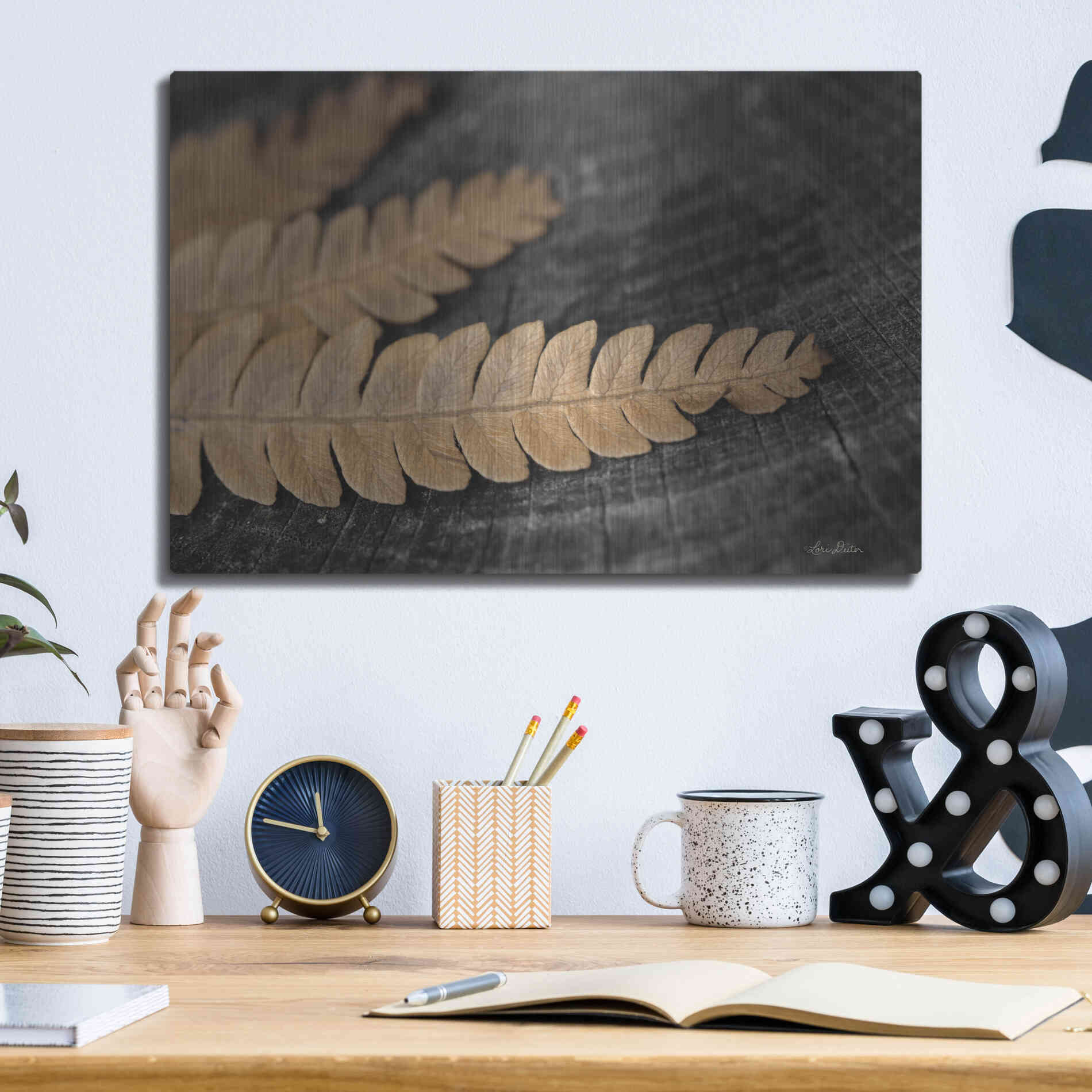 Luxe Metal Art 'Gold on Black V' by Lori Deiter, Metal Wall Art,16x12