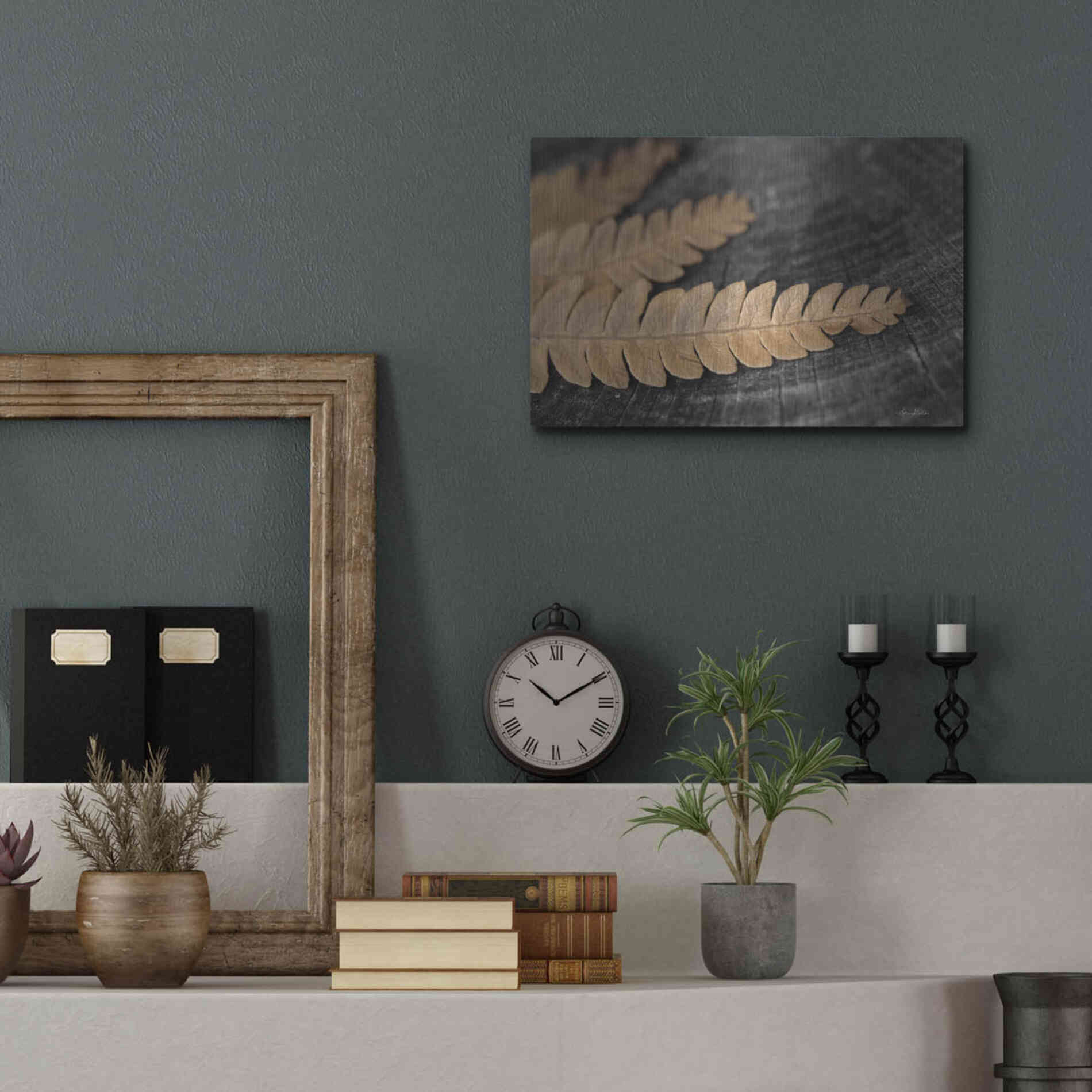 Luxe Metal Art 'Gold on Black V' by Lori Deiter, Metal Wall Art,16x12