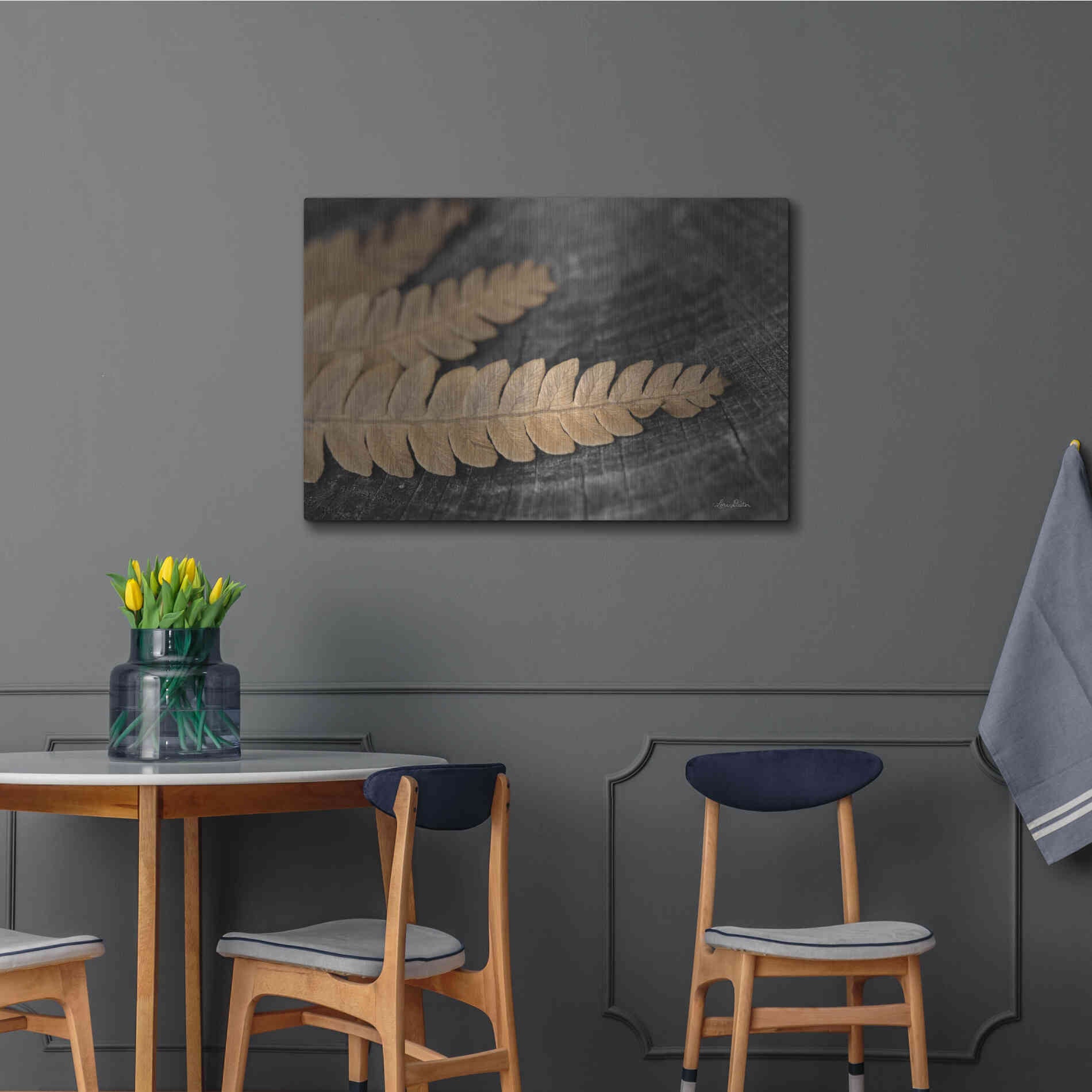 Luxe Metal Art 'Gold on Black V' by Lori Deiter, Metal Wall Art,36x24