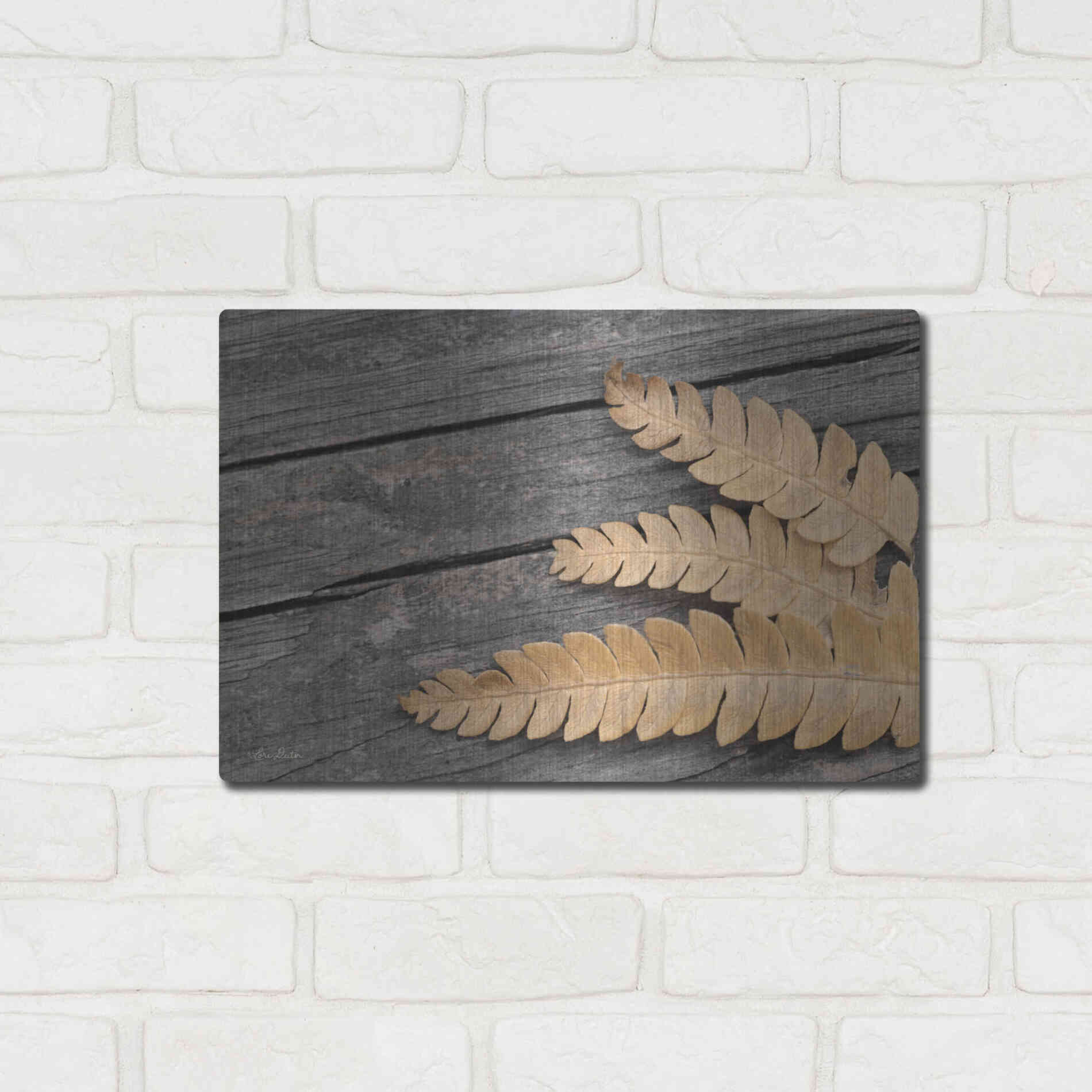 Luxe Metal Art 'Gold on Black VI' by Lori Deiter, Metal Wall Art,16x12