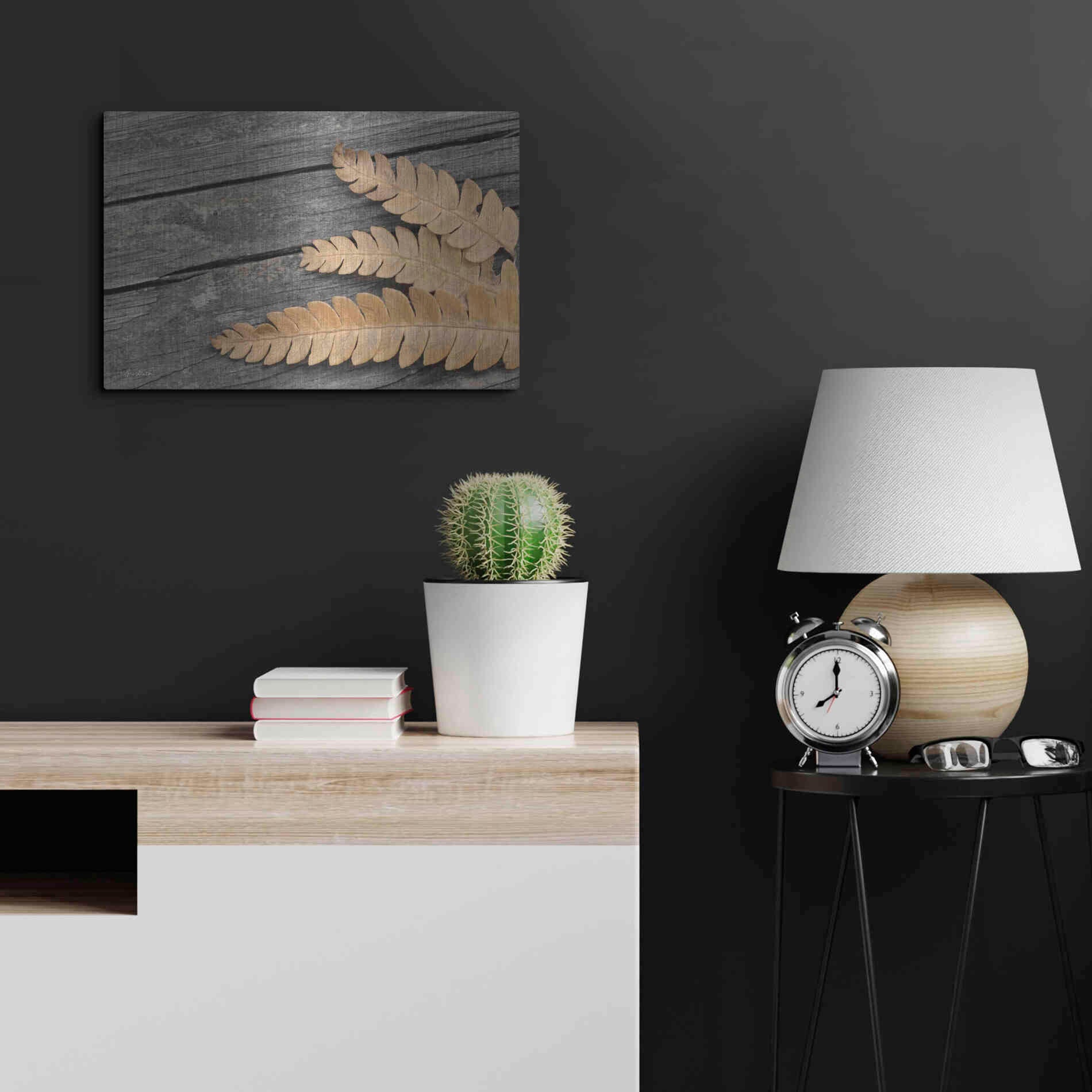 Luxe Metal Art 'Gold on Black VI' by Lori Deiter, Metal Wall Art,24x16