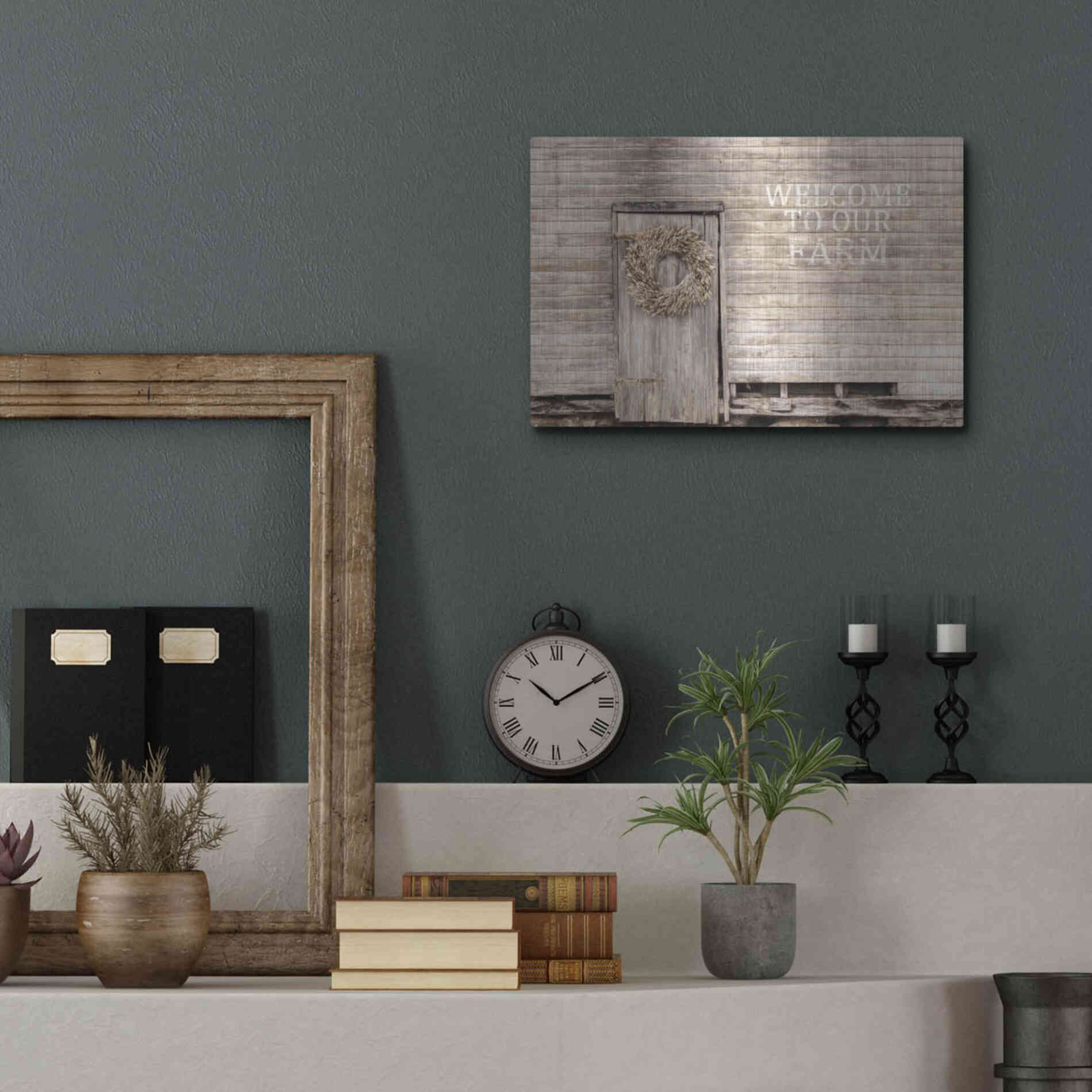 Luxe Metal Art 'Welcome to Our Farm' by Lori Deiter, Metal Wall Art,16x12