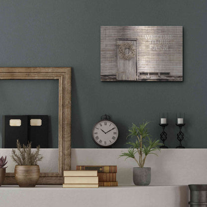 Luxe Metal Art 'Welcome to Our Farm' by Lori Deiter, Metal Wall Art,16x12