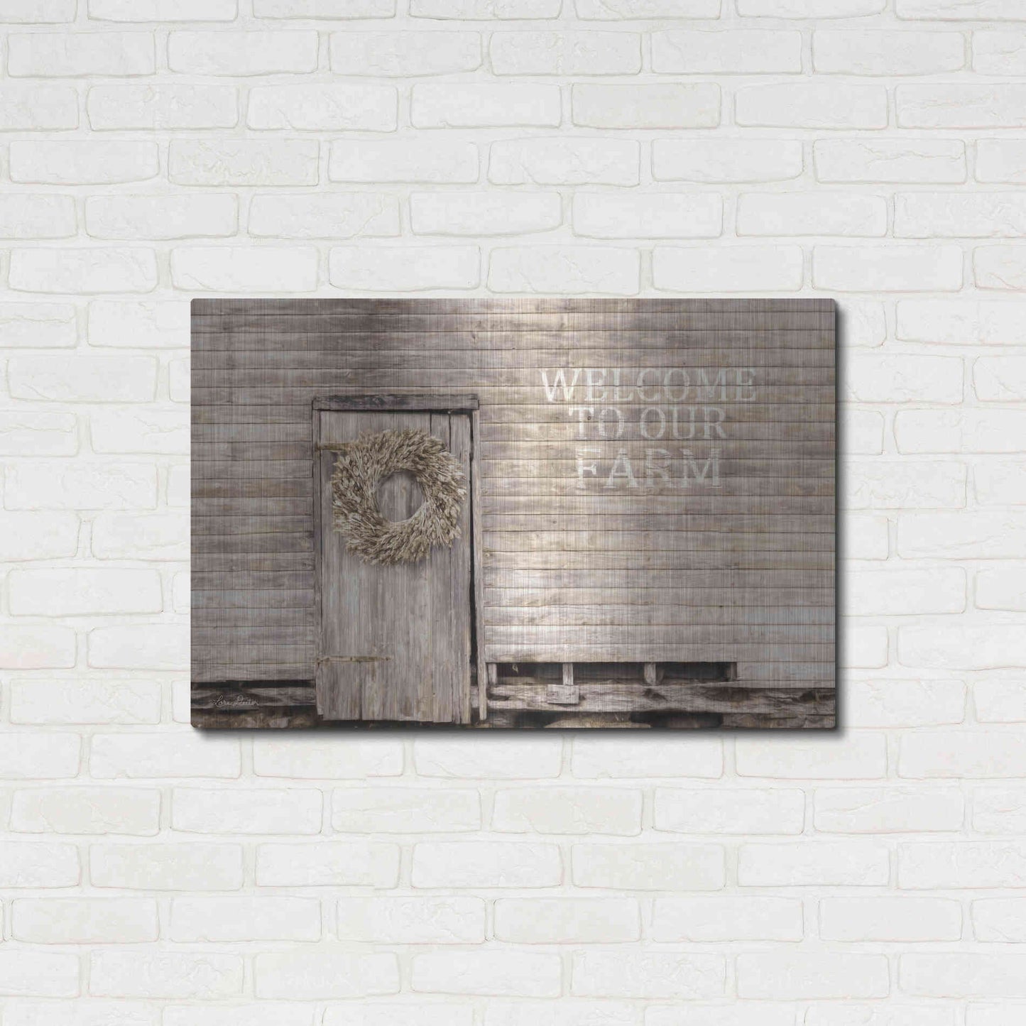 Luxe Metal Art 'Welcome to Our Farm' by Lori Deiter, Metal Wall Art,36x24