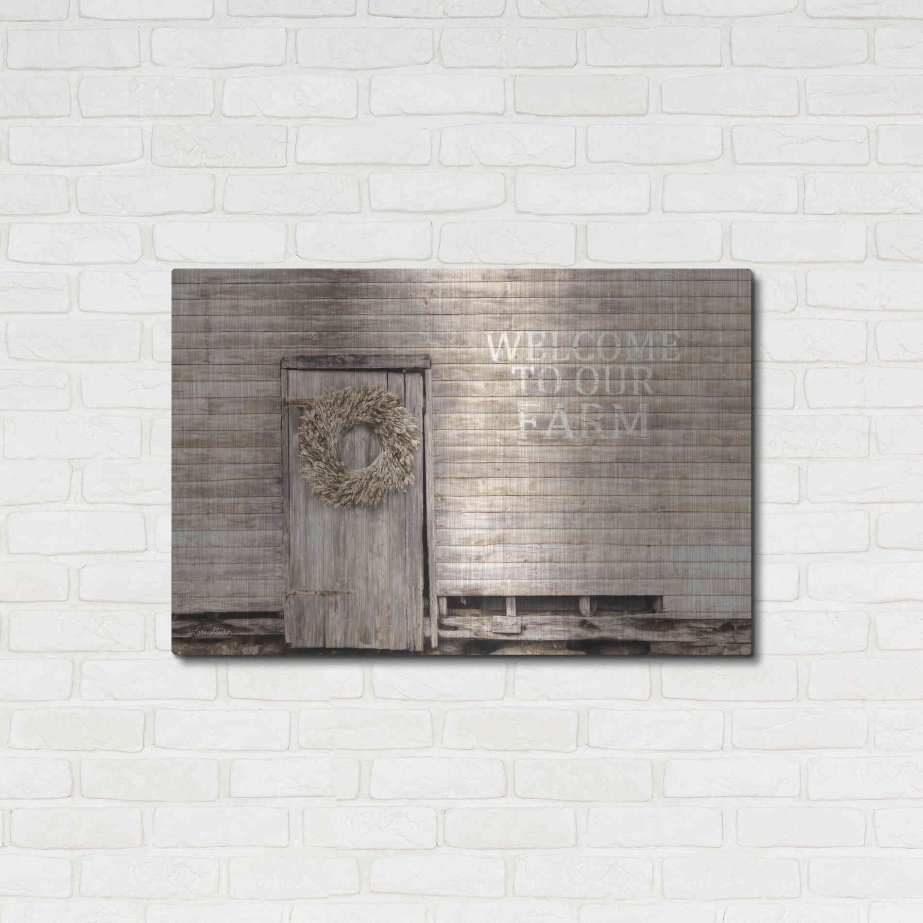 Luxe Metal Art 'Welcome to Our Farm' by Lori Deiter, Metal Wall Art,36x24