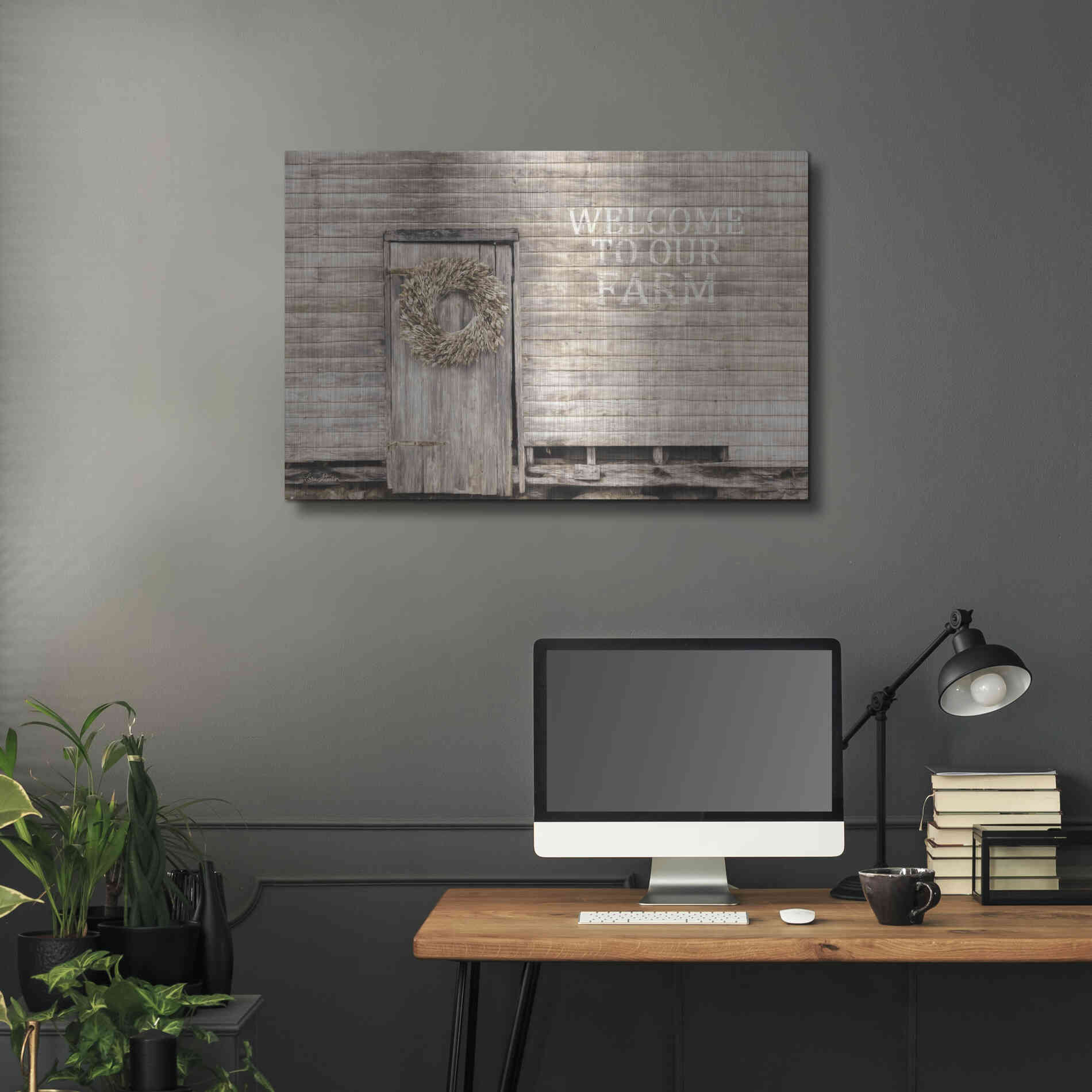 Luxe Metal Art 'Welcome to Our Farm' by Lori Deiter, Metal Wall Art,36x24