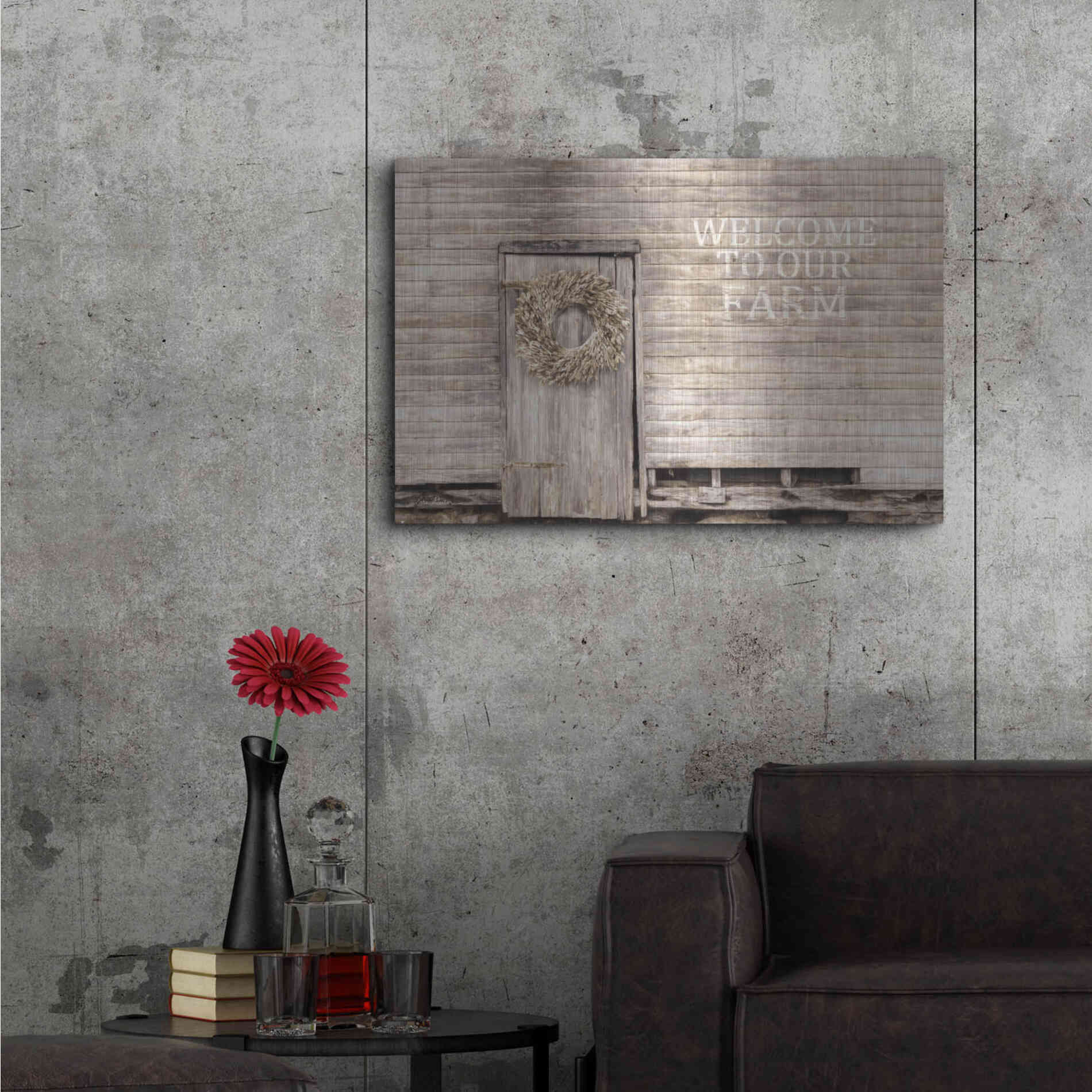 Luxe Metal Art 'Welcome to Our Farm' by Lori Deiter, Metal Wall Art,36x24