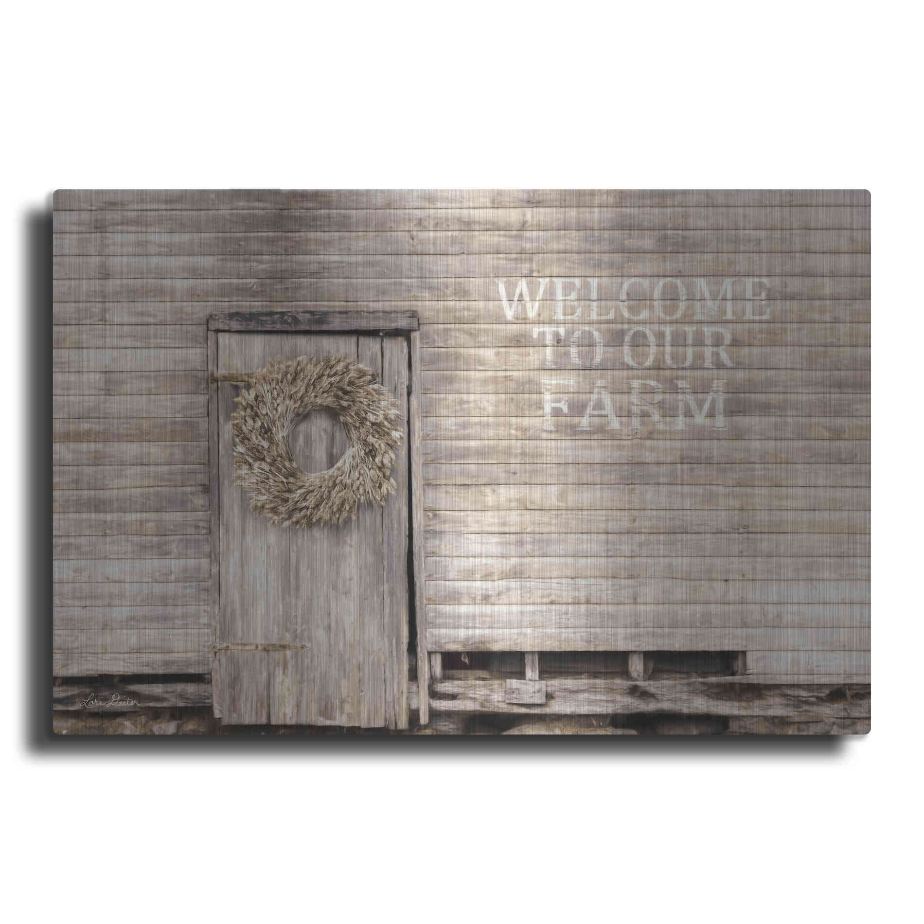 Luxe Metal Art 'Welcome to Our Farm' by Lori Deiter, Metal Wall Art