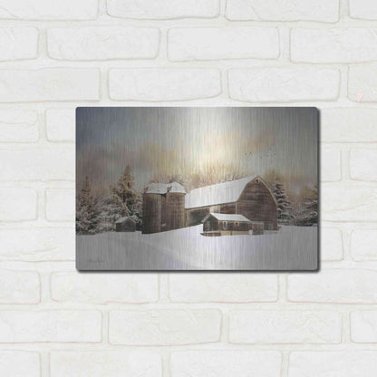 Luxe Metal Art 'The Color of Winter' by Lori Deiter, Metal Wall Art,16x12