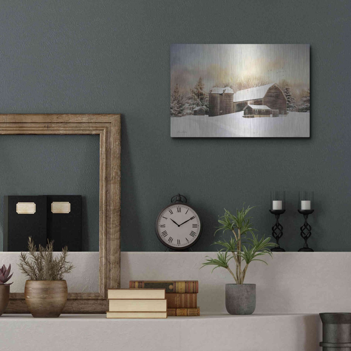 Luxe Metal Art 'The Color of Winter' by Lori Deiter, Metal Wall Art,16x12