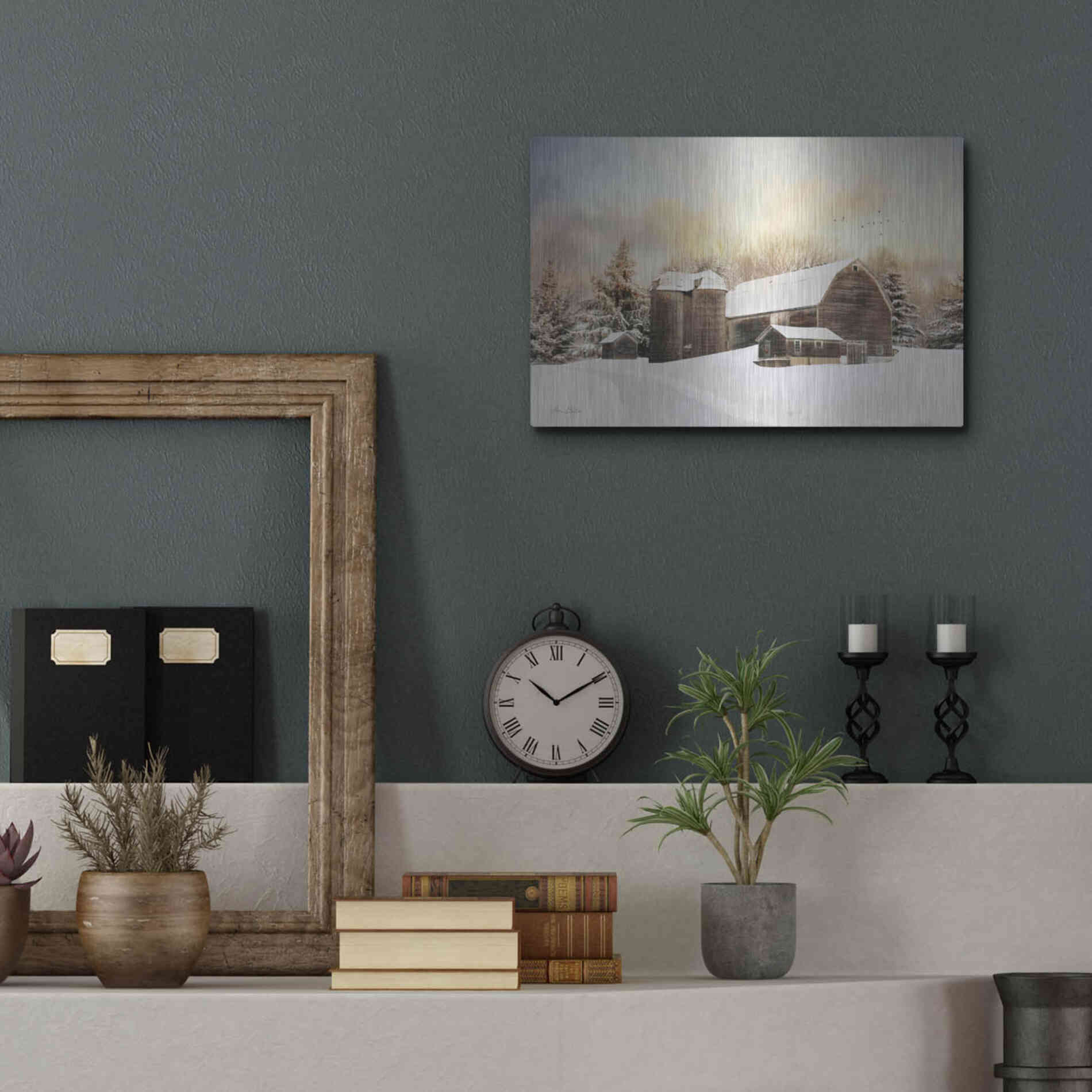 Luxe Metal Art 'The Color of Winter' by Lori Deiter, Metal Wall Art,16x12