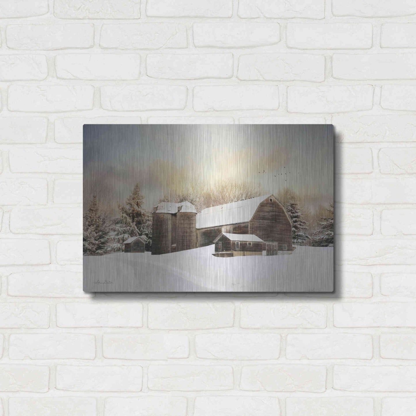 Luxe Metal Art 'The Color of Winter' by Lori Deiter, Metal Wall Art,24x16