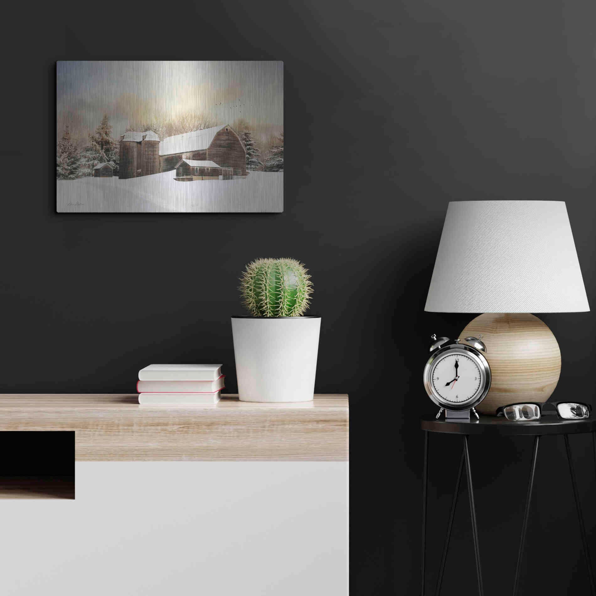 Luxe Metal Art 'The Color of Winter' by Lori Deiter, Metal Wall Art,24x16