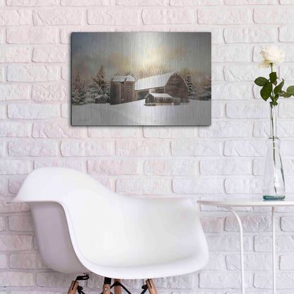 Luxe Metal Art 'The Color of Winter' by Lori Deiter, Metal Wall Art,24x16