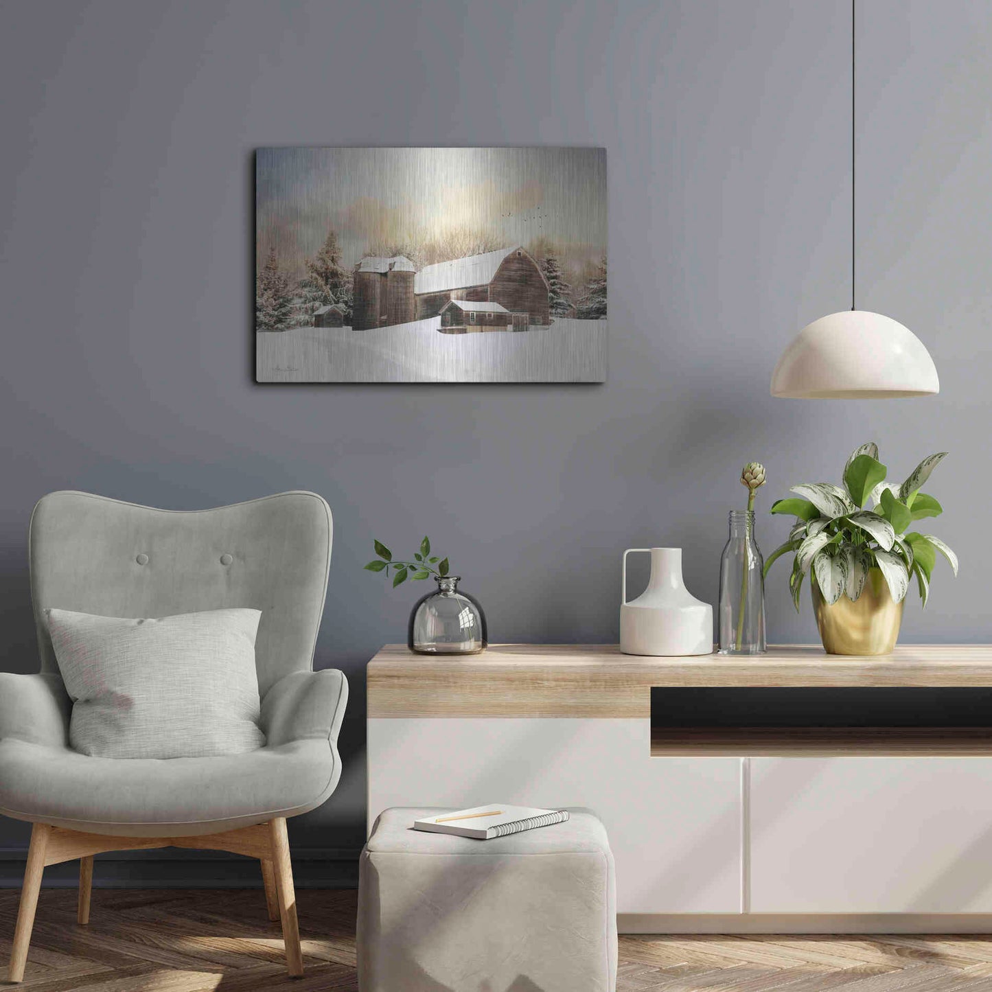 Luxe Metal Art 'The Color of Winter' by Lori Deiter, Metal Wall Art,24x16
