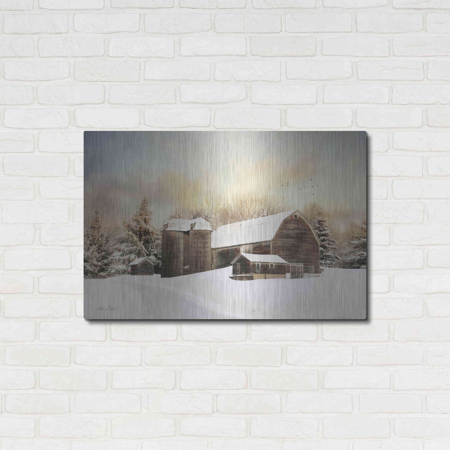 Luxe Metal Art 'The Color of Winter' by Lori Deiter, Metal Wall Art,36x24