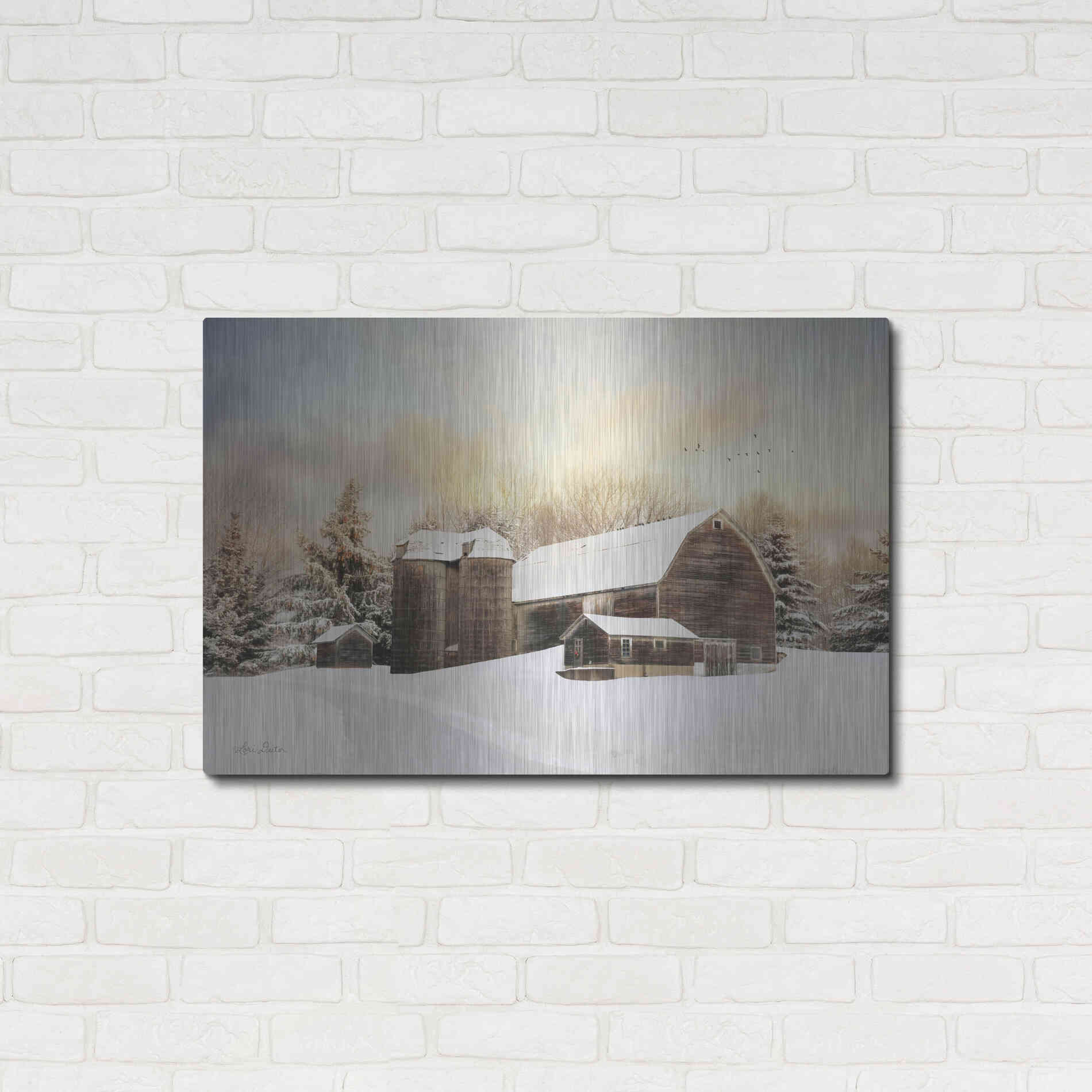 Luxe Metal Art 'The Color of Winter' by Lori Deiter, Metal Wall Art,36x24