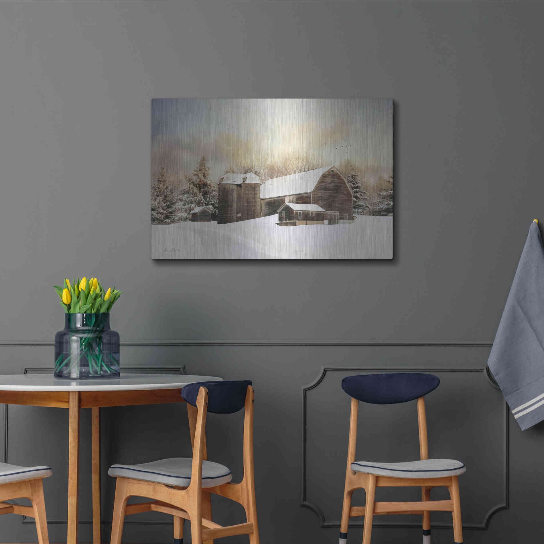 Luxe Metal Art 'The Color of Winter' by Lori Deiter, Metal Wall Art,36x24