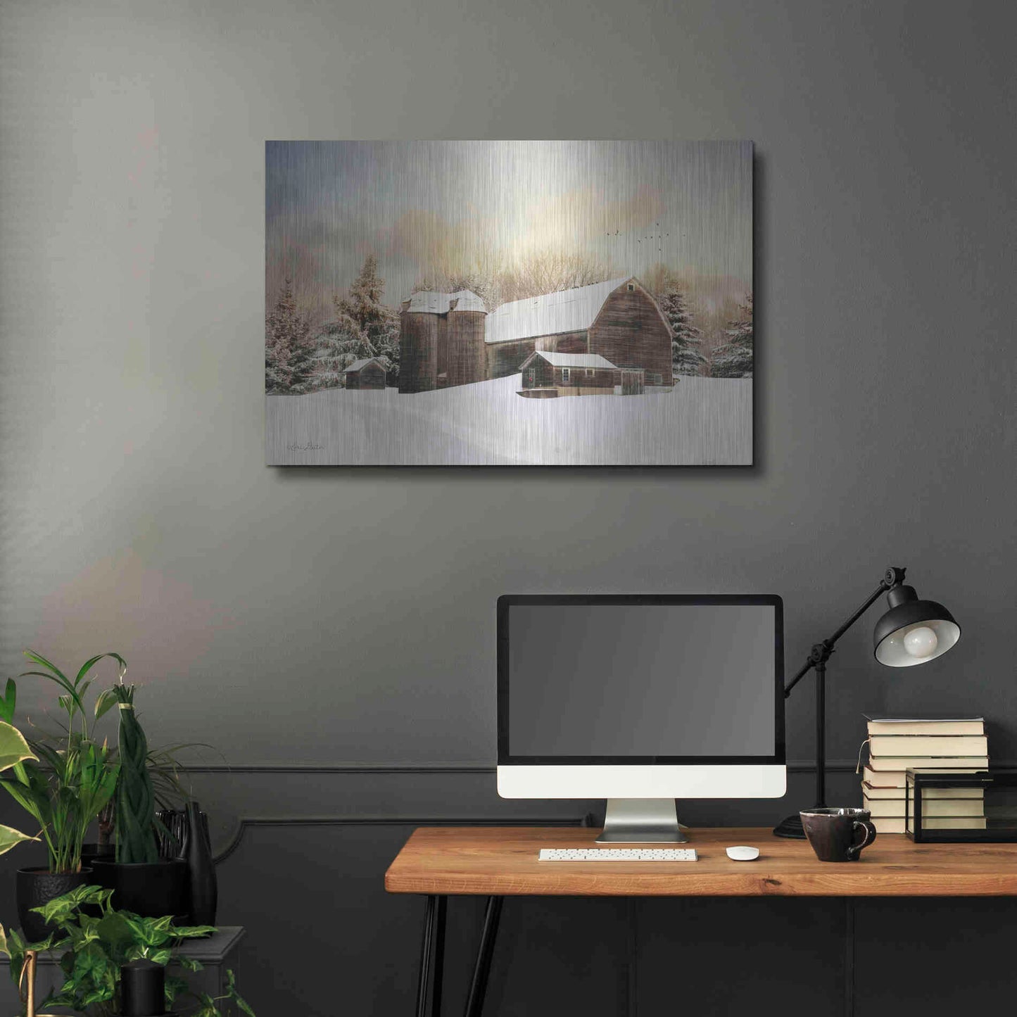 Luxe Metal Art 'The Color of Winter' by Lori Deiter, Metal Wall Art,36x24