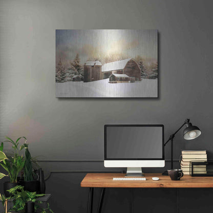 Luxe Metal Art 'The Color of Winter' by Lori Deiter, Metal Wall Art,36x24