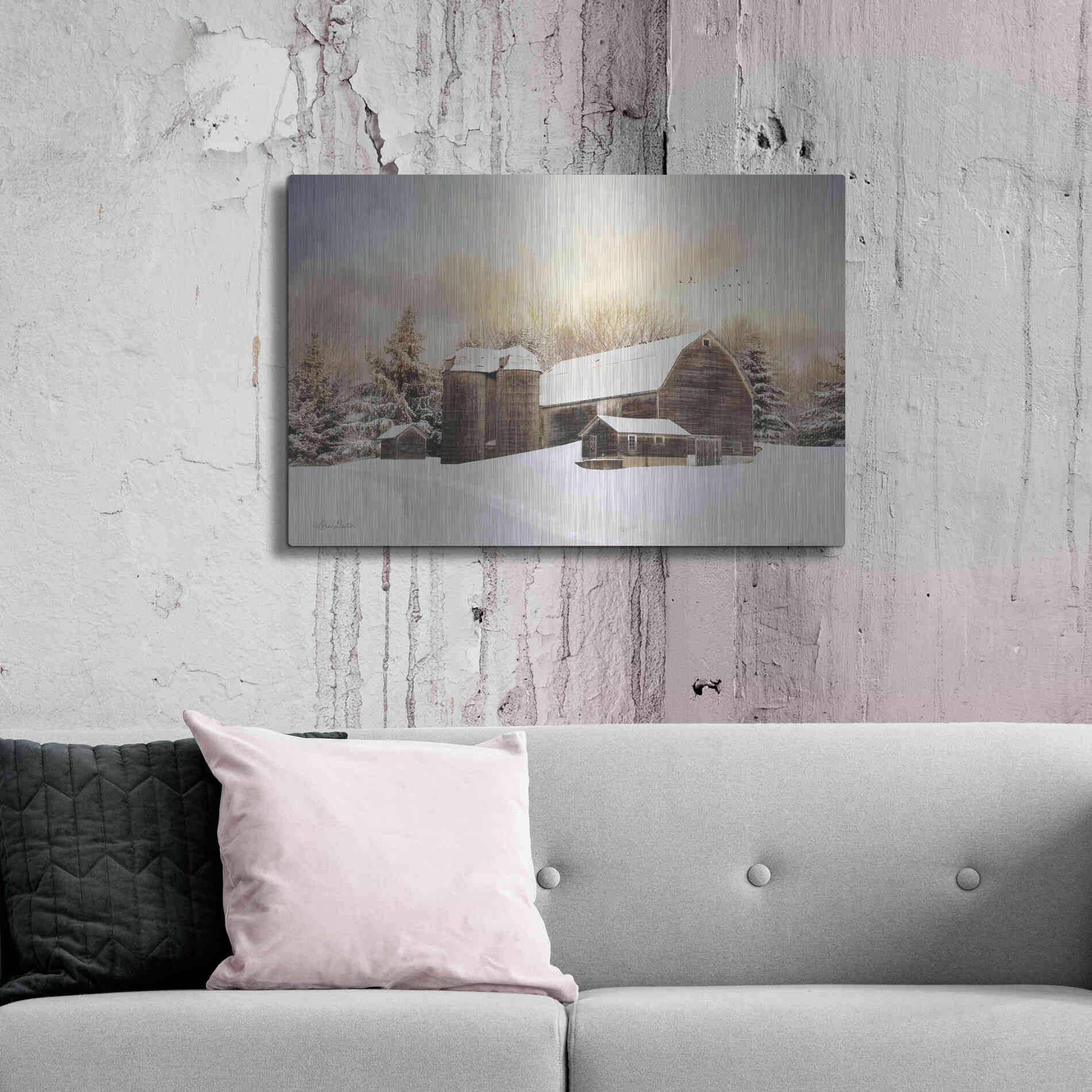 Luxe Metal Art 'The Color of Winter' by Lori Deiter, Metal Wall Art,36x24