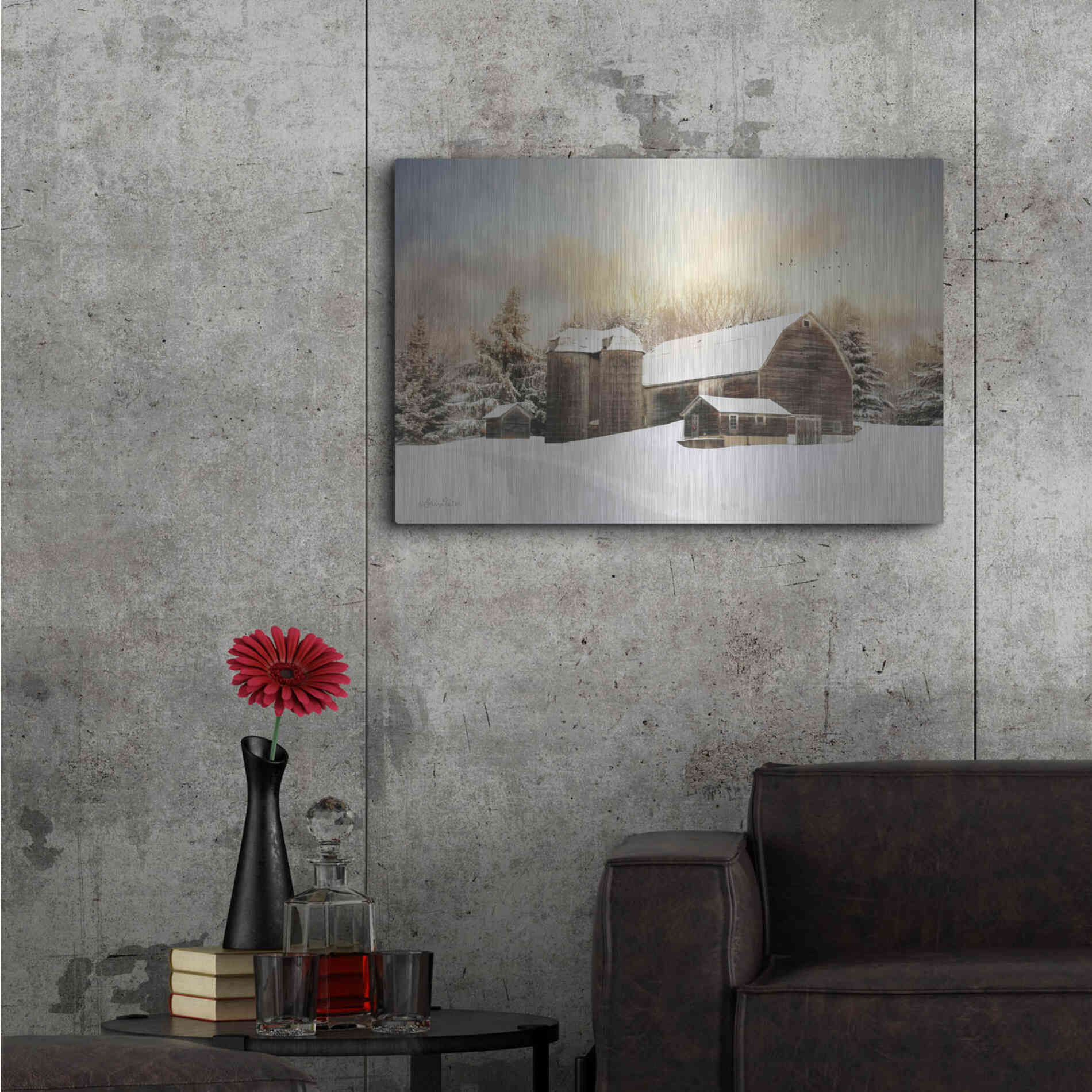 Luxe Metal Art 'The Color of Winter' by Lori Deiter, Metal Wall Art,36x24