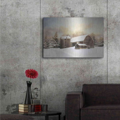 Luxe Metal Art 'The Color of Winter' by Lori Deiter, Metal Wall Art,36x24