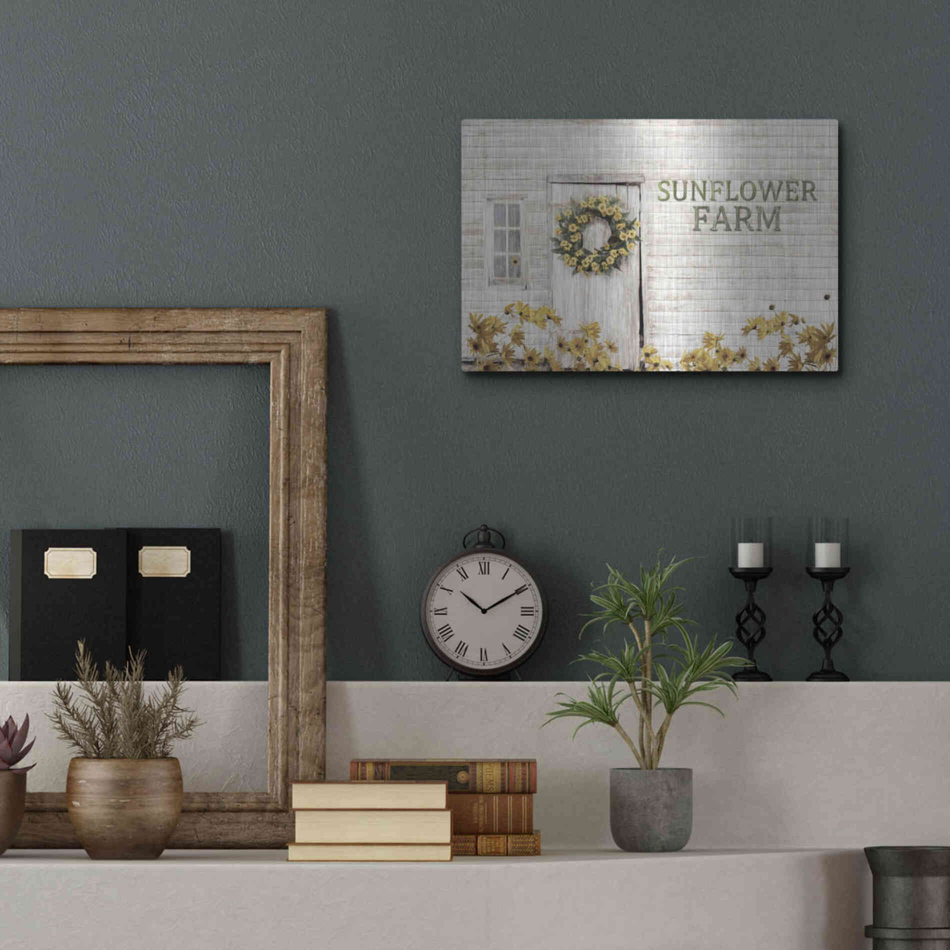 Luxe Metal Art 'Sunflower Farm' by Lori Deiter, Metal Wall Art,16x12
