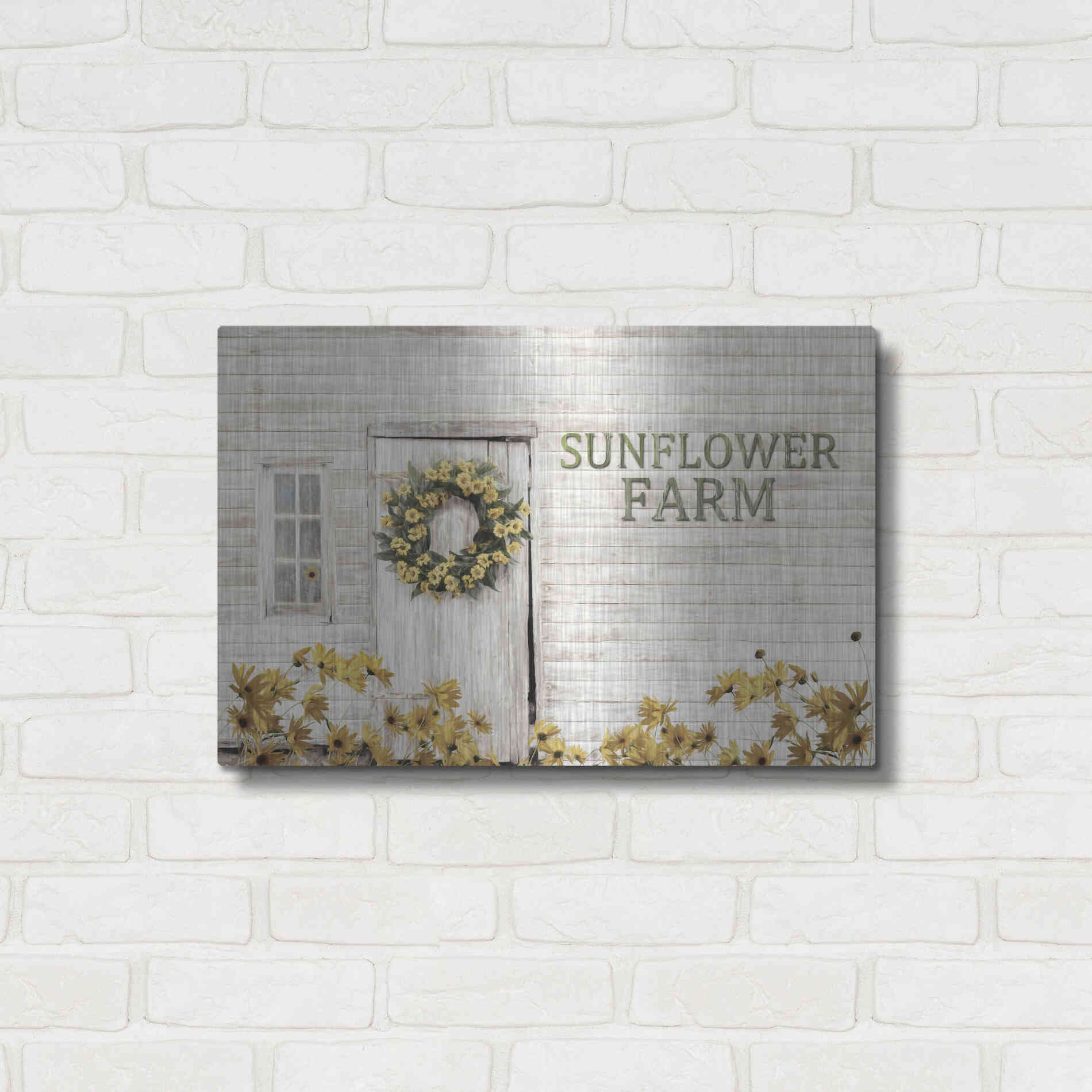 Luxe Metal Art 'Sunflower Farm' by Lori Deiter, Metal Wall Art,24x16